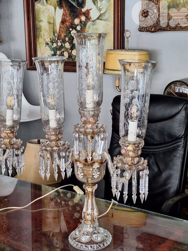 2 original czech crystal gerandoles lamps 4