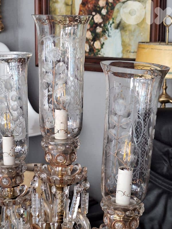 2 original czech crystal gerandoles lamps 8