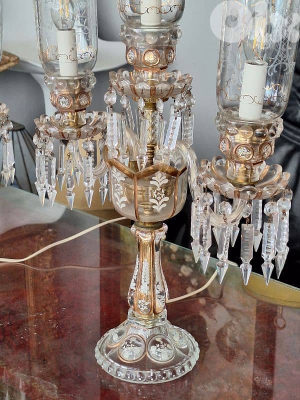 2 original czech crystal gerandoles lamps 9