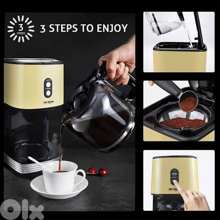 ABC Lifestyle Stainless Steel American Drip Coffee Maker 1.5 L - Black 2
