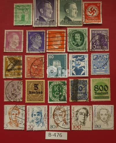 Germany Reich Nazi Hitler lot # B-476 set of 24 stamps