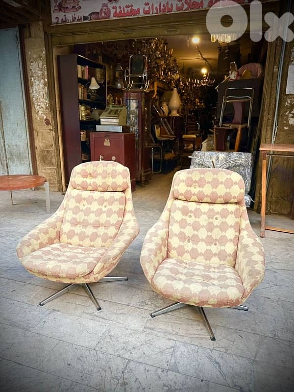 Mid-century lounge chairs , swivel chairs 1970’s 2