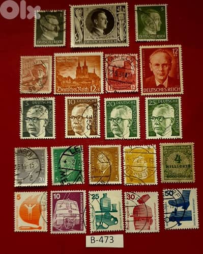Germany Reich Nazi Hitler lot # B-473 set of 21 stamps