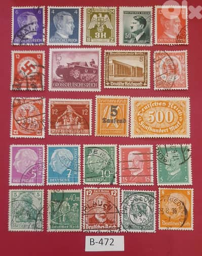 Germany Reich Nazi Hitler lot # B-472 set of 23 stamps