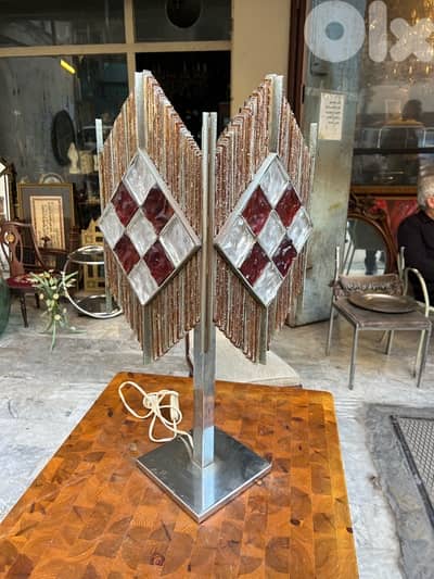 Vintage lamp italy crome & murano 1970’s لمبادير مميز تصميم السبعينات