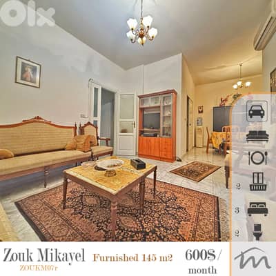 Zouk Mkayel | Furnished & Equipped 3 Bedrooms Apartment | 2 Balconies