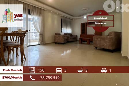 Zouk Mosbeh 150m2 | Furnished | Rent | Calm Area | RH