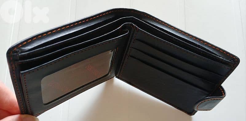 New Black Man Real Leather Wallet 5