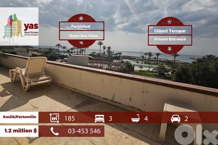 Kaslik/Portemilio 185m2 | 135m2 Terrace | Furnished | OH