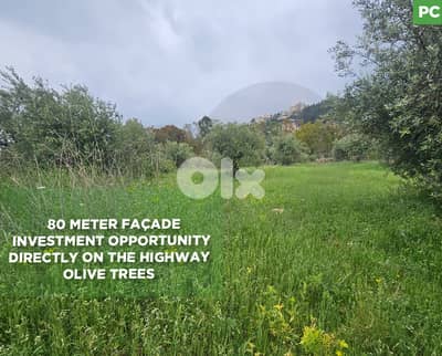 Directly on the Highway ,80 meter façade,Zgharta /زغرتا  REF#PC135599