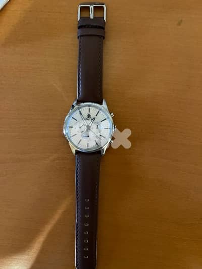 Bigotti quartz chronograph-style watch with a leather strap.