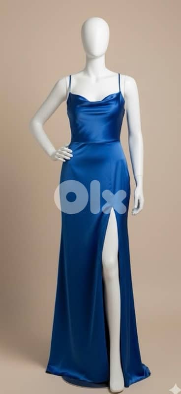 Elegant Long Blue Dress – Size (S/M)