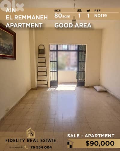 Apartment for sale in Ain El remmaneh ND119 شقة للبيع في عين رمانة