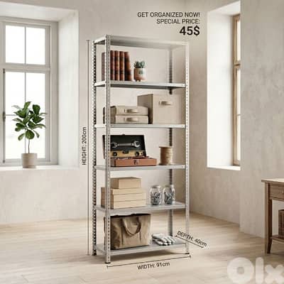 stand with shelves , storage warehouse, cave  -- ستاند  زوايا  مع رفوف