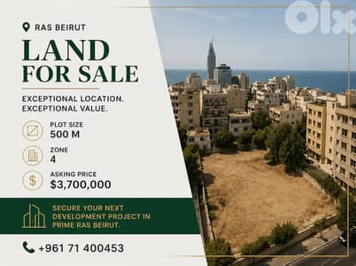 Exceptional Land Opportunity in Prime Ras Beirut