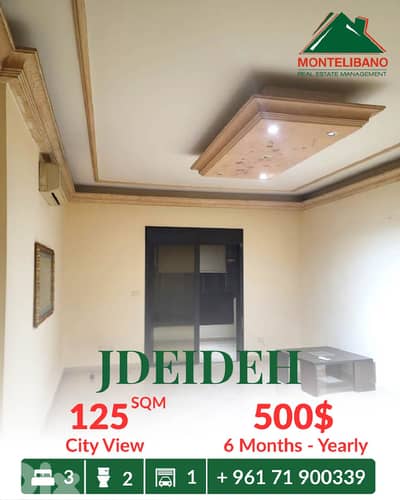 Decorated 125 sqm Apartment For Rent in Jdeideh جديدة with City View