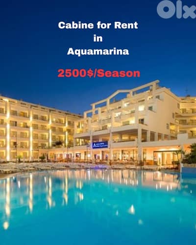 Cabine for rent in aquamarina tabarja