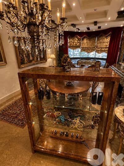 Czech Biedermeier Display Cabinet in Walnut and Spruce, 1830s