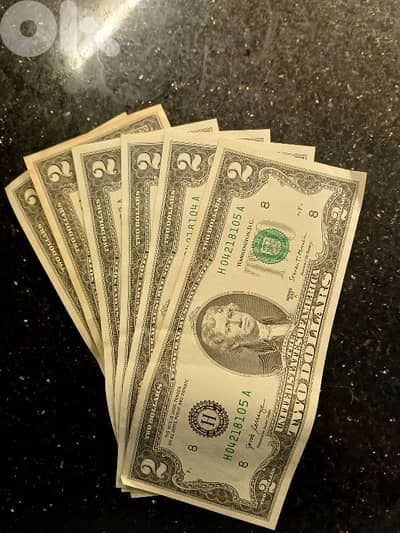 2 Dollar bills for sale