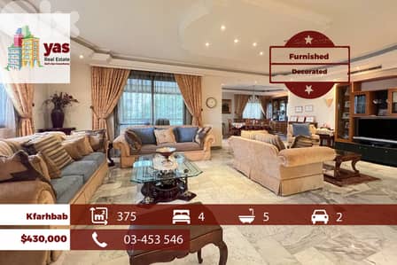 Kfarhbab 375m2 | Furnished/Equipped | Partial Sea View | Decorated|IVK