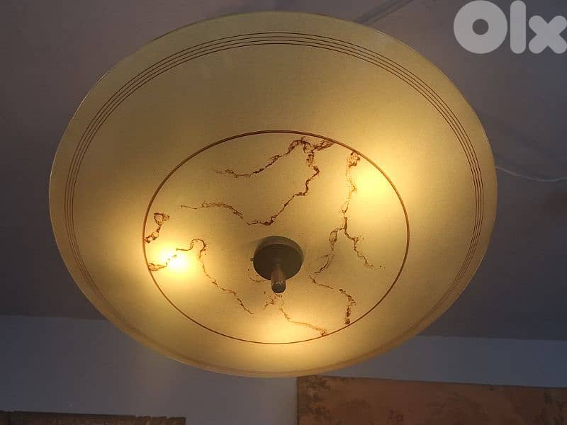 antique midcentury opaline chandelier 3