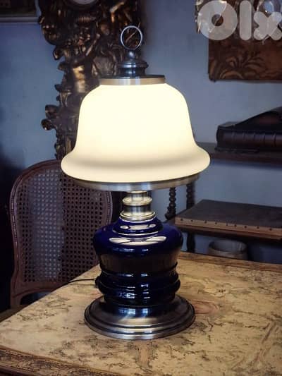 antique english opaline lamp