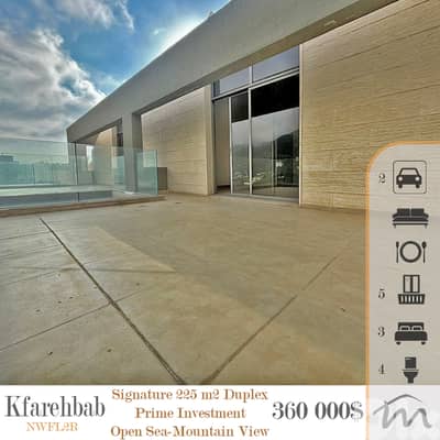 Kfarhbab | Class A 225m² Duplex w/ Terrace | 5 Balconies | Open View