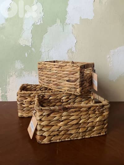 3pcs brand new rattan baskets