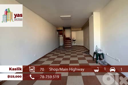 Kaslik 70m2 | Shop | Highway | Two Floors | Excellent Condition | EH