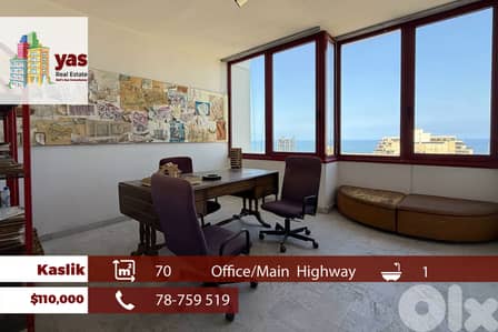 Kaslik 70m2 | Office | Main Highway | Sea View | Ideal Investment | EH