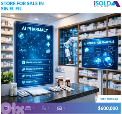 "Prime location" 150m2 pharmacy 4sale in Horch Tabet - حرش تابت