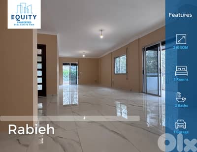 210 SQM Apartment For Sale In Rabieh شقة للبيع #RH31516