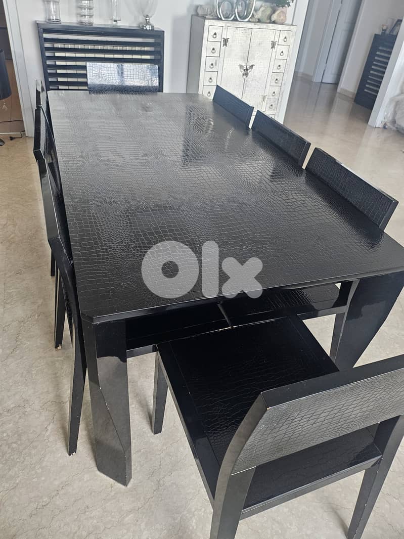 Modern dining table + buffet +8 chairs 3
