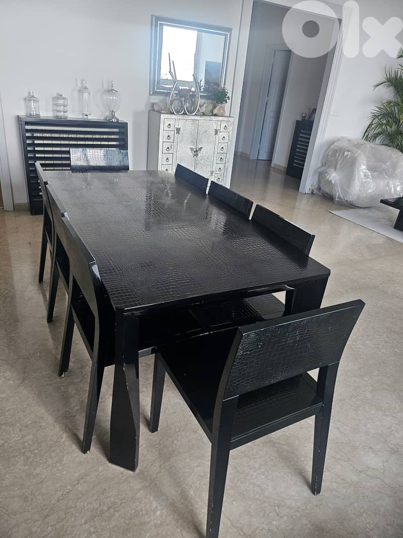 Modern dining table + buffet +8 chairs 4