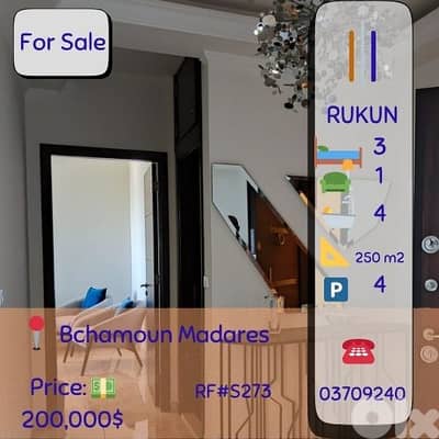 HOT DEAL!!! Apartment for sale in Bchamoun Madares 250m2 for $200K