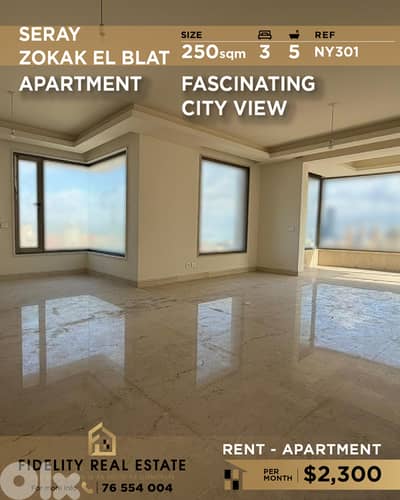 Apartment for rent in Zkak EL Blat NY301 شقة للإيجار في زقاق البلاط