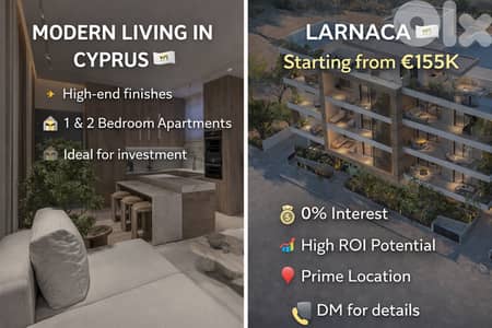 Lux, Prime location 65m2 + Storage+parking+Payment Facilities Larnaca