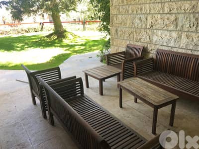 Furnished chalet+terrace&garden in Faqra for rent/شاليه مفروش في فقرا