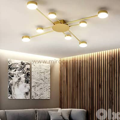 Modern Gold 8-Light LED Geometric Ceiling & Wall Light