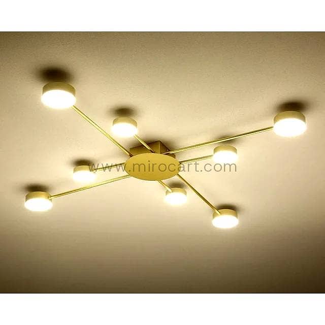 Modern Gold 8-Light LED Geometric Ceiling & Wall Light 5