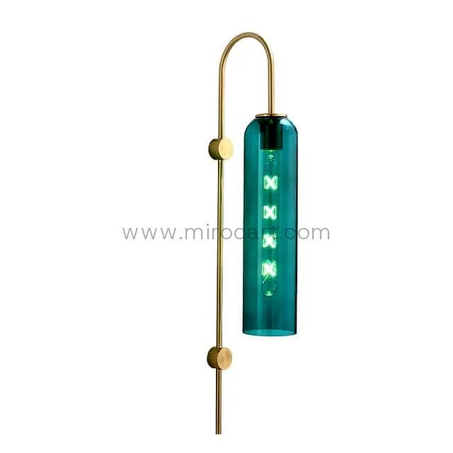 Emerald Column Wall Light — Brushed Brass & Tinted Glass 6