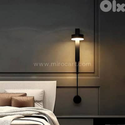 Rotating LED Wall Sconce — Matte Black Reading Light