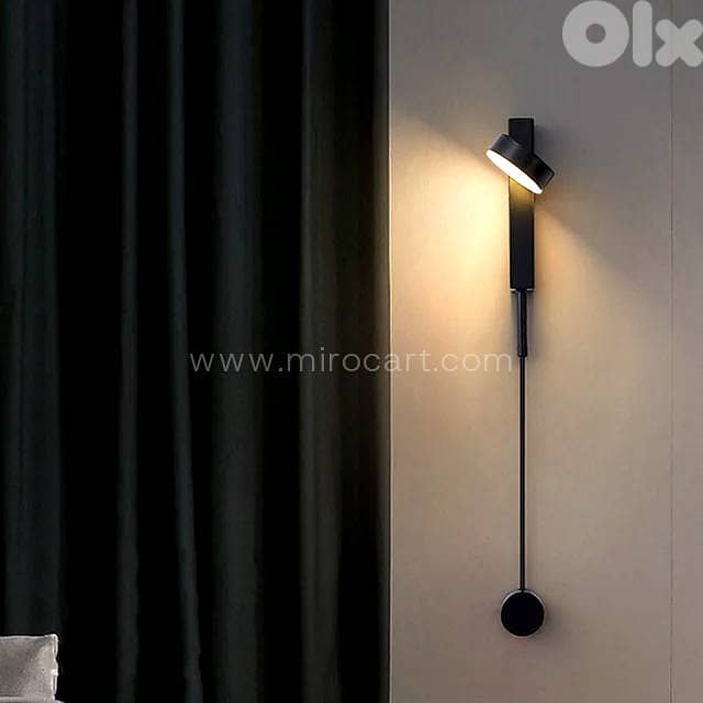 Rotating LED Wall Sconce — Matte Black Reading Light 1