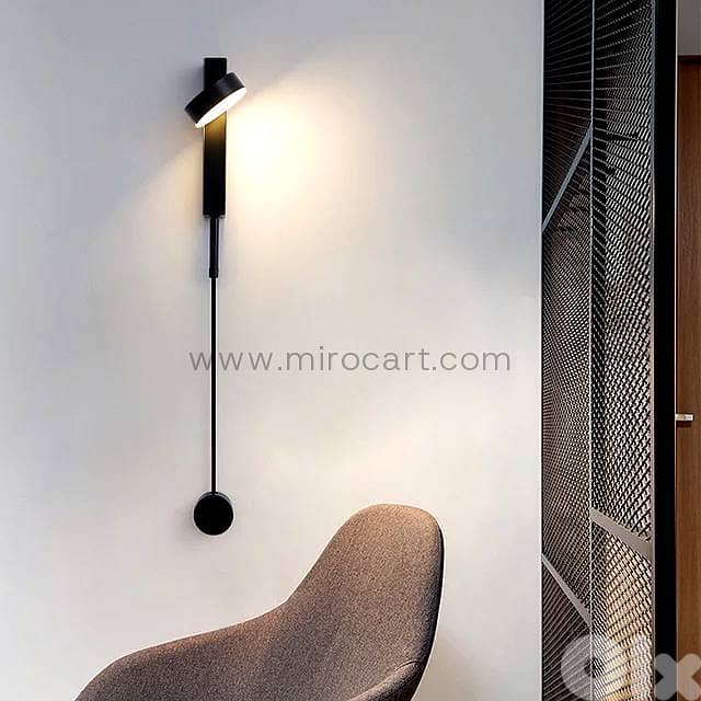 Rotating LED Wall Sconce — Matte Black Reading Light 2