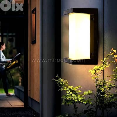 Geometric LED Outdoor Wall Light — Matte Black