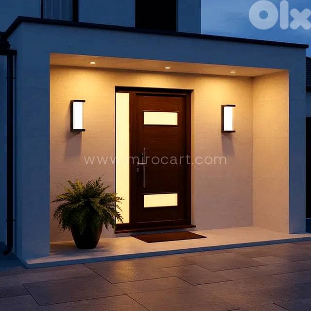 Geometric LED Outdoor Wall Light — Matte Black 1