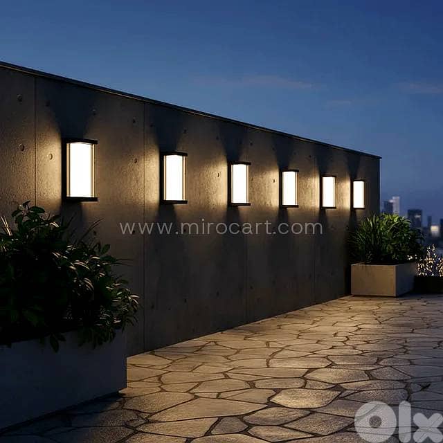 Geometric LED Outdoor Wall Light — Matte Black 2