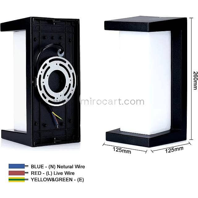 Geometric LED Outdoor Wall Light — Matte Black 10