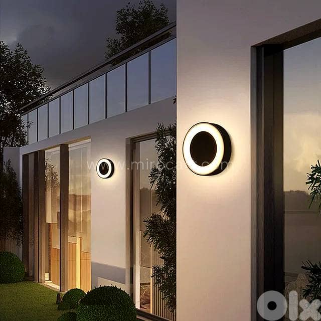 Round LED Outdoor Ceiling Light — Matte Black 2