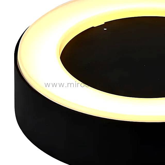 Round LED Outdoor Ceiling Light — Matte Black 5